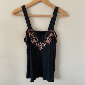 Floral Lace Up Tank